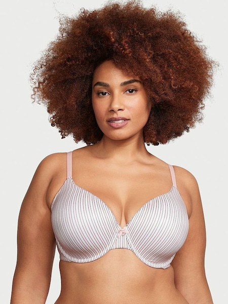 Simple Stripe Pink Lightly Lined Full Cup Bra (Q42496) | £39