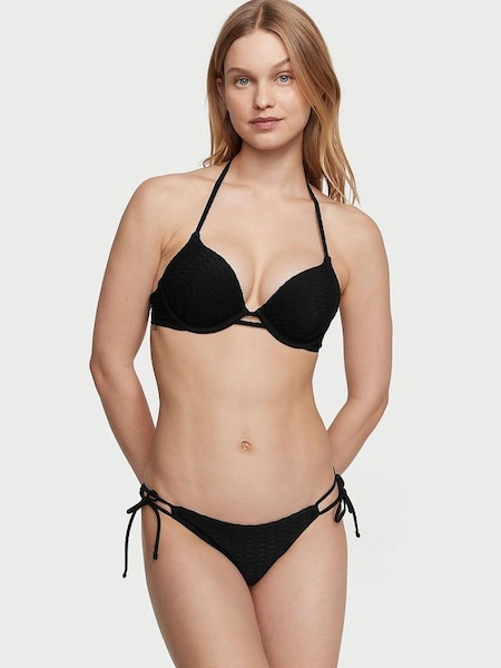 Black Fishnet Add 2 Cups Push Up Swim Bikini Top (Q42503) | £35