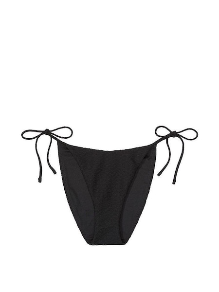 Black Fishnet Tie Side High Leg Swim Bikini Bottom (Q42507) | £25