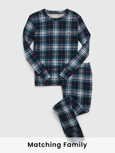 Blue Check Family Christmas Kids Pyjamas (Q43074) | £20