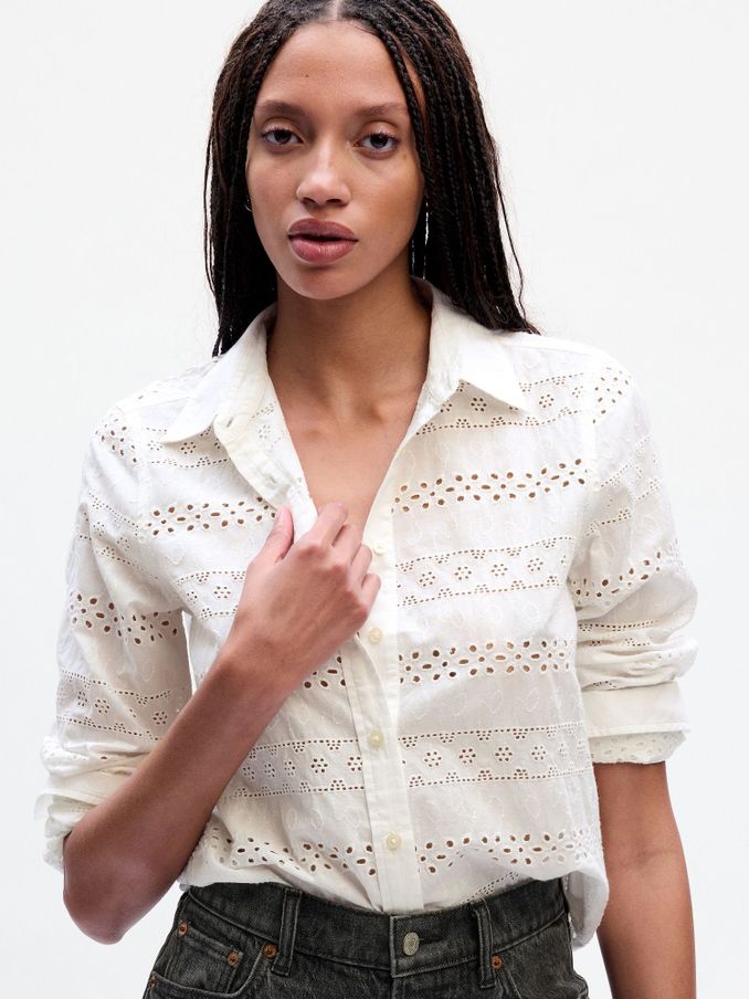 Gap white shirt womens deals