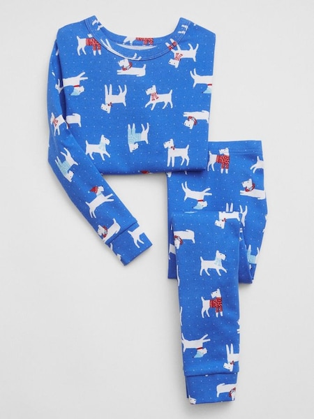 Blue Organic Cotton Christmas Pyjama Set (Q43250) | £18