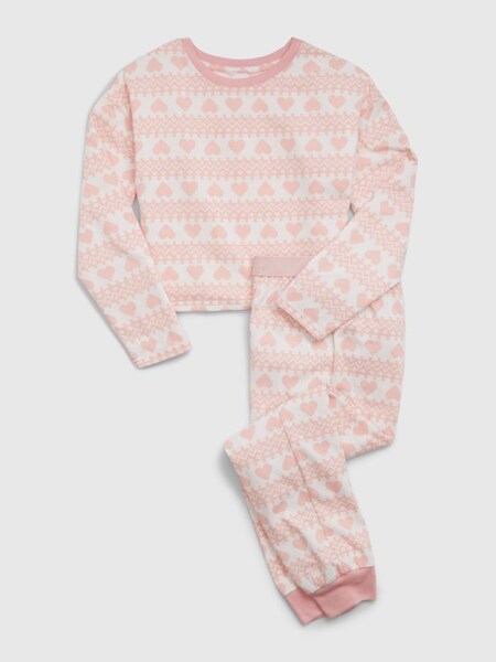 Pink Print Long Sleeve Crew Neck Pyjama Set (Q43262) | £30