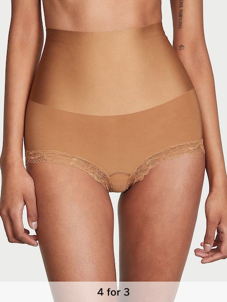 Toffee Nude Lace Trim Short Shaping Knickers (Q43498) | £20