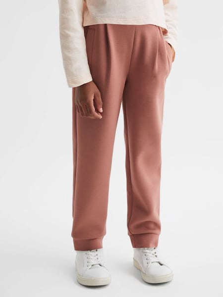 Junior High Rise Elasticated Jersey Trousers in Mink (Q44720) | £40