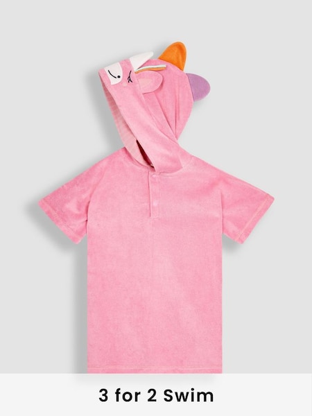 Pink Towelling Hooded Poncho (Q45503) | £25