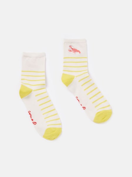 Embroidered Yellow/White Ankle Socks (Q46338) | £7.95