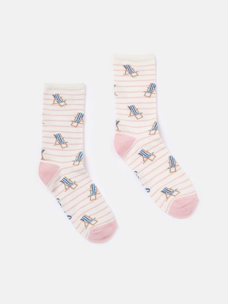 Pink/White Excellent Everyday Single Ankle Socks (Q46651) | £7.95