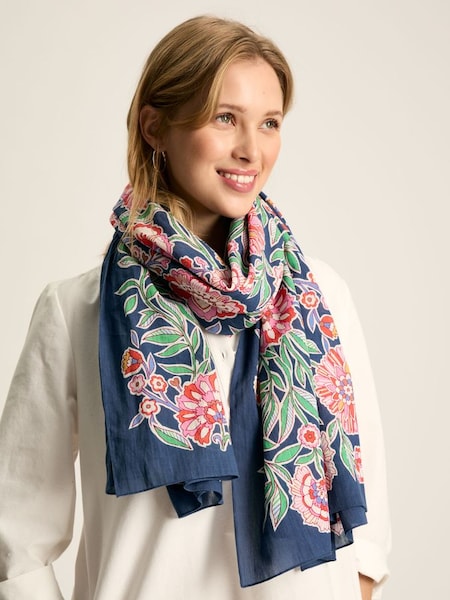 Harlyn Floral Cotton Summer Scarf (Q47235) | £24.95