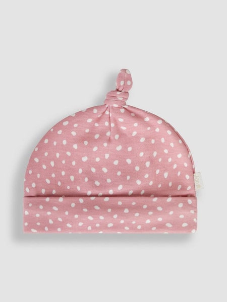 Pink Spot Print Cotton Baby Hat (Q50727) | £5