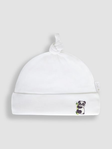 Panda Embroidered Cotton Baby Hat (Q50744) | £5