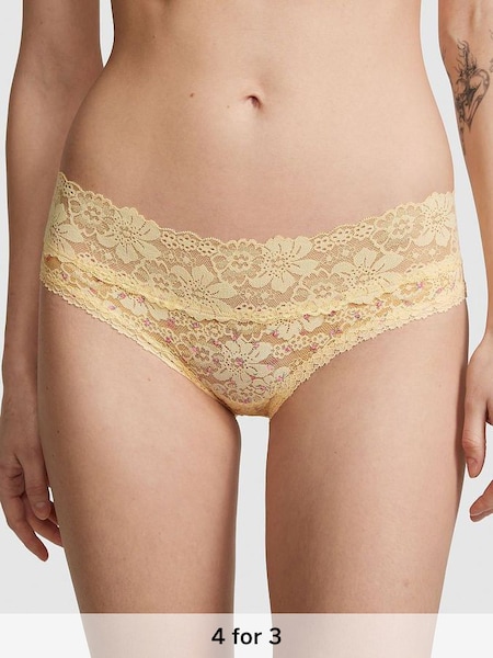 Yellow Ditsy Floral Lace Hipster Knickers (Q57324) | £9