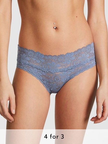 Dusty Iris Blue Lace Hipster Knickers (Q57325) | £9