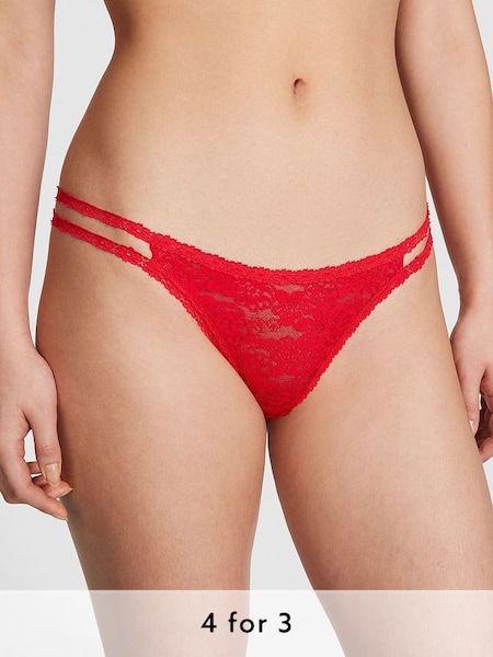 Red Pepper Thong Lace Strappy Thong Knickers (Q57393) | £9