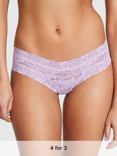 Pastel Lilac Purple Lace Cheeky Knickers (Q57399) | £9