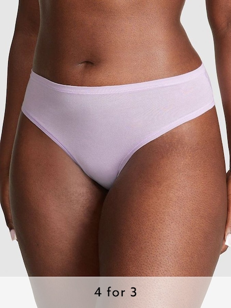 Pastel Lilac Purple Cotton Cheeky Knickers (Q57400) | £9