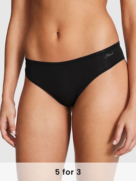 Pure Black Cotton Cheeky Knickers (Q57408) | £9