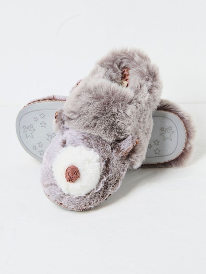 Women s Grey Slippers FatFace UK