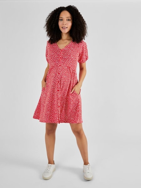 Red Ditsy Ditsy Print V-Neck Maternity Dress (Q63576) | £42