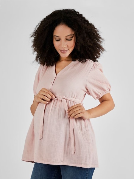 Rose Pink Textured Maternity Blouse (Q63577) | £29.50