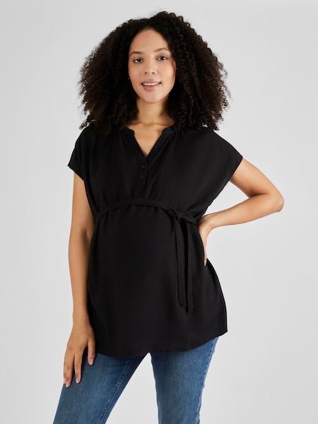 Black Linen Blend Maternity Blouse (Q63595) | £36
