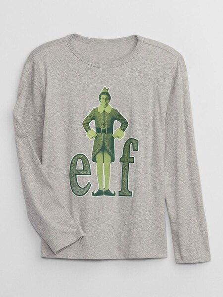 Grey Elf Graphic Crew Neck Long Sleeve T-Shirt (Q68310) | £8