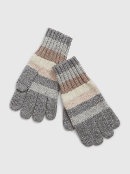 Brown Stripe Knit Gloves (Q68323) | £12