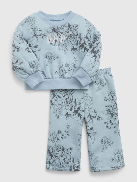 Blue Glitter Logo Floral Sweat Set (Q68348) | £25