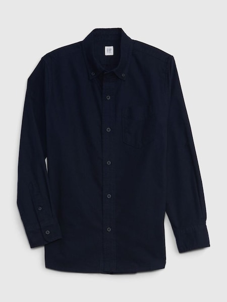 Navy Brushed Oxford Long Sleeve Shirt (Q68356) | £25