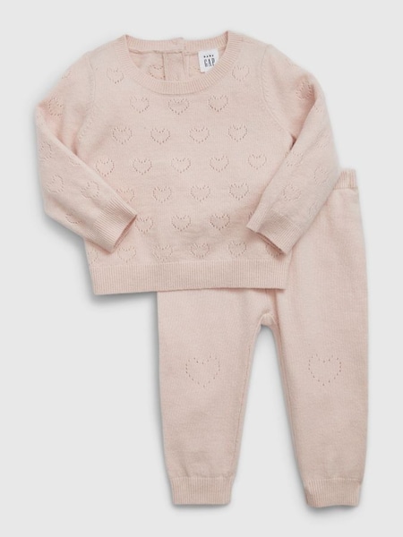 Pink Heart Knit Jumper and Jogger Set (Newborn - 24mths) (Q68495) | £35