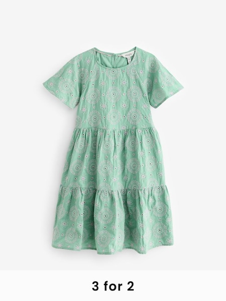 Sunshine Green Tiered Woven Dress (Q69711) | £44.95 - £47.95