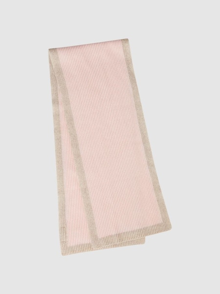Wool Ribbed Scarf in Pink (Q71058) | £38