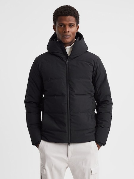Scandinavian Edition Hooded Puffer Jacket in Onyx Black (Q74738) | £599