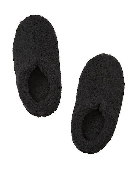 Pure Black Cosy Slippers (Q74837) | £30