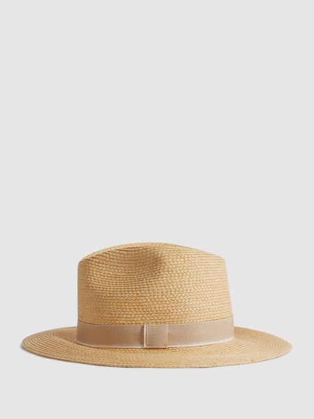 Raffia Short Brim Sun Hat in Natural (Q76628) | £78