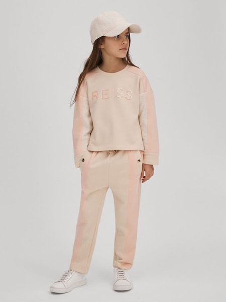 Senior Cotton Blend Sequin Sweatshirt in Pink (Q79064) | £35