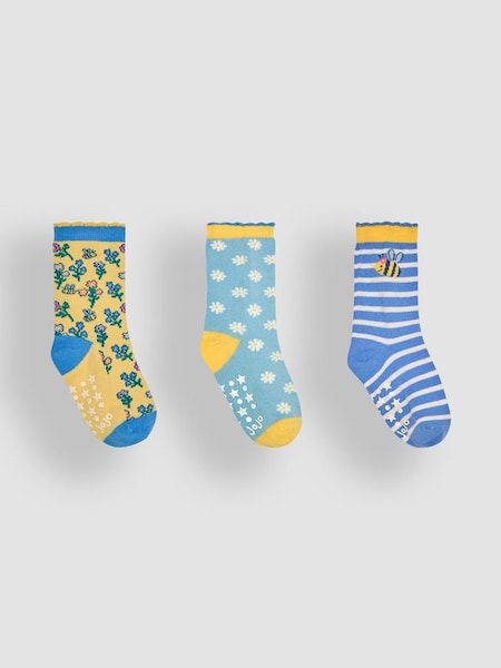 Yellow 3-Pack Bee Print Socks (Q80265) | £9.50