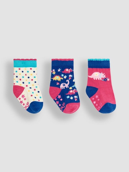 Pink 3-Pack Dino Socks (Q80285) | £9.50