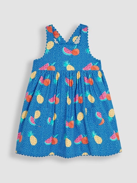 Blue Bright Fruits Cross Back Dress (Q80633) | £23