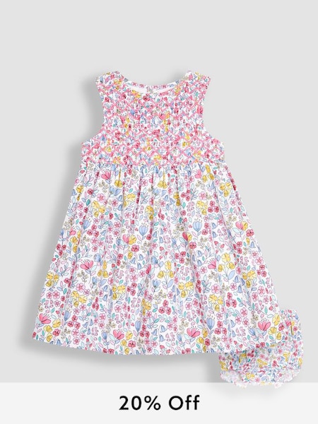 Blue Meadow Floral Smocked Dress (Q80740) | £29.50