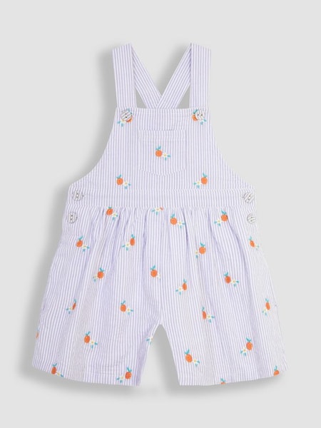 Lilac Orange & Daisy Embroidered Culotte Dungarees (Q80924) | £25