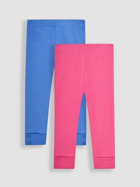 Blue & Raspberry Pink 2-Pack Rib Leggings (Q80933) | £19