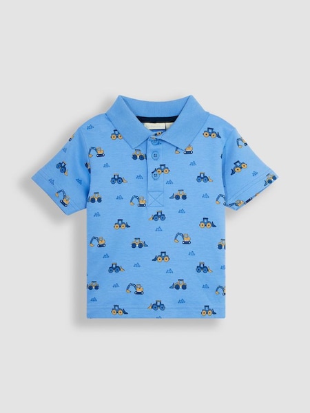 Blue Digger Printed Polo Shirt (Q81658) | £17