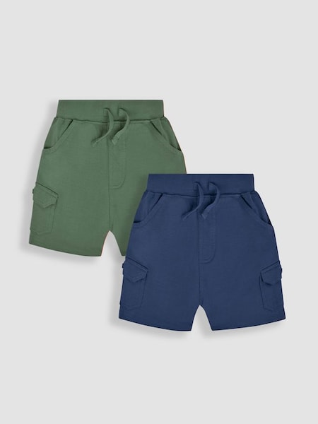 Khaki Green 2-Pack Jersey Cargo Shorts (Q81659) | £20