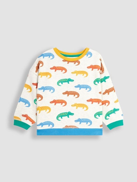 Natural Crocodile Crew Neck Jersey Sweatshirt (Q81685) | £24
