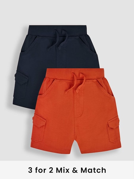 Orange 2-Pack Jersey Cargo Shorts (Q81717) | £20