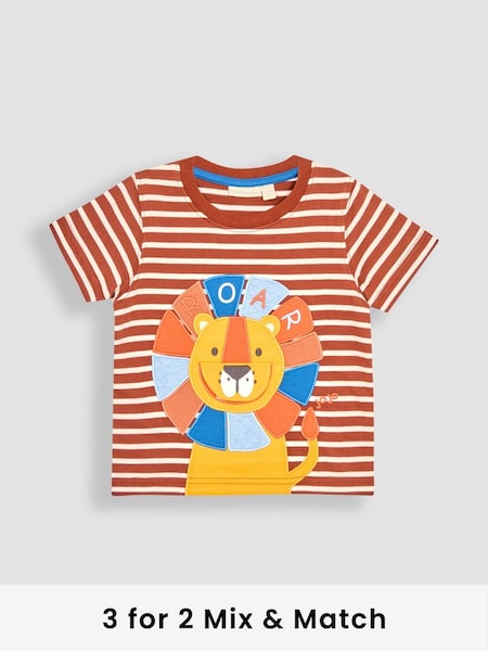 Brown Lion Roar Interactive Appliqué T-Shirt (Q81738) | £17