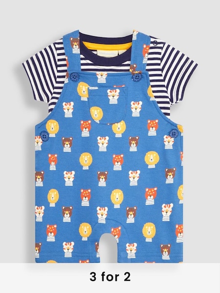 Denim Blue Safari Cat Dungarees & T-Shirt 2-Piece Set (Q81745) | £27