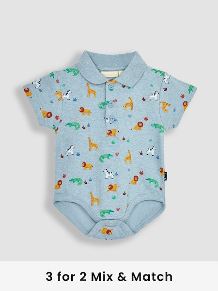 Blue Safari Animals Polo Shirt Body (Q81760) | £14