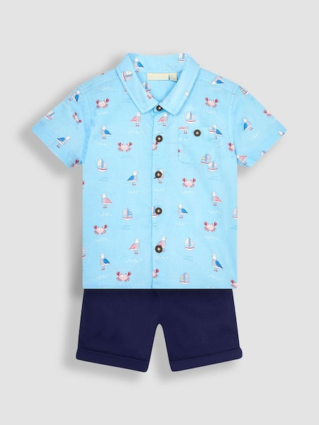Blue Nautical Printed Shirt & Shorts Set (Q81767) | £29.50